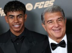 Prezident Barcelony hovorí o probléme Lamine-RFEF, Flick, návrat na Camp Nou, Florentino Perez Spotify Camp Nou, FC Barcelona stadium