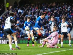 Rangers 0-0 Falkirk: Januárové výpredaje nemôžu prísť dosť skoro pre šéfa Ibroxu Dannyho Rohla Brankár Falkirku Scott Bain mal pri bezgólovej remíze s Rangers na ihrisku Ibrox málo čo robiť