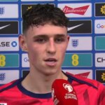 Phil Foden počas výhry Anglicka doma so Srbskom