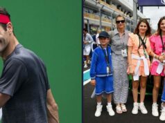 Roger Federer dáva manželke Mirke a ich 4 deťom prednosť pred tenisom, keď pravdivo odpovedá na otázku o začatí kariéry trénera Federer s rodinou na Majstrovstvách sveta v rugby vo Francúzsku 2023 - Zdroj: Getty