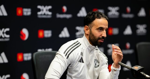 Ruben Amorim na tlačovej konferencii Manchestru United