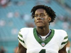 Sauce Gardner odhaľuje úprimnú reakciu na telefonát od generálneho riaditeľa Jets Darrena Mougeyho počas uzávierky obchodu logo pochodového šialenstva