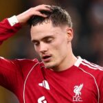 LIVERPOOL, ANGLICKO - 4. NOVEMBRA: Florian Wirtz z Liverpoolu počas fázy MD4 zápasu Ligy majstrov UEFA 2025/26 medzi Liverpool FC a Real Madrid CF na Anfielde 4. novembra 2025 v Liverpoole v Anglicku. (Foto: Marc Atkins/Getty Images)