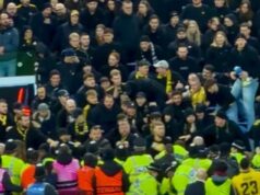 Šokujúci moment, keď sú policajti udieraní do tváre v Aston Villa: Nové zábery ukazujú hanebné správanie švajčiarskych chuligánov, keď sa násilie vracia do anglického futbalu Cestujúci fanúšikovia švajčiarskej strany Young Boys hádzali vo štvrtok päsťou na políciu vo Villa Parku