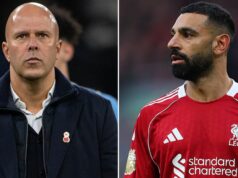 Správa z Liverpoolu: Správanie Arna Slotu bolo označené ako „beztriedne“, keď Mo Salah zaútočil na hnev Arne Slot sklopí zrak