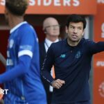 Brian Barry-Murphy gives instructions to his players from the bench at Blackpool
