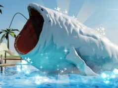 Sprievodca Fish It Plazmovým žralokom Plazmový žralok sa nachádza vo vodách ostrova Crater (obrázok cez Roblox)