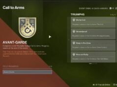 Sprievodca pečaťou Destiny 2 Avant-Garde Call to Arms: Normálne a zlaté výzvy Stránka hodnotiacej tabuľky v Destiny 2 Call to Arms (obrázok cez Bungie)