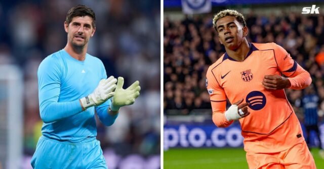 Thibaut Courtois odhaľuje, ako by reagoval, keby videl hviezdu Barcelony Lamine Yamal v reštaurácii po hádke El Clasica s Realom Madrid
