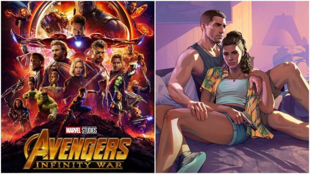 Počet zhliadnutí Avengers: Infinity War vs GTA 6 Trailer 1 (obrázok cez YouTube/Marvel || YouTube/Rockstar Games)