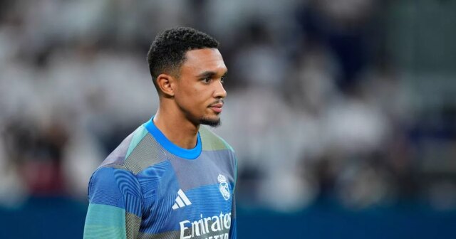 Trent Alexander-Arnold počas španielskej ligy, LaLiga EA Sports, futbalového zápasu medzi Realom Madrid CF a Valenciou CF.