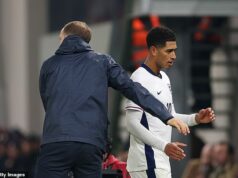 Varovanie Thomasa Tuchela pre Judea Bellinghama: Šéf Anglicka tvrdo reaguje po trucovitej reakcii hviezdy Realu Madrid na vypadnutie po víťazstve 2:0 nad Albánskom Anglický šéf Thomas Tuchel varoval Judea Bellinghama pred jeho správaním