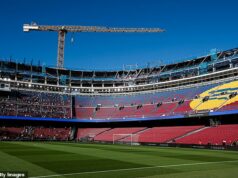 Vitajte v tábore New Nou! Ikonický barcelonský štadión je znovu otvorený – zatiaľ čo je stále napoly dokončený a obklopený žeriavmi – počas rekonštrukcie za 1,25 miliardy libier Barcelona otvorila brány Nou Campu prvýkrát za 894 dní