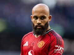 Výrečná reakcia hviezdy Man Utd Bryana Mbeuma po smútku z majstrovstiev sveta Bryan Mbeumo počas zápasu Premier League medzi Tottenhamom Hotspur a Manchestrom United na štadióne Tottenham Hotspur.