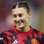 Hannah Blundell in action for Manchester United