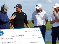 Xander Schauffele udelil šek na 0 dolárov v hre Skins Xander Schauffele udelil šek na 0 dolárov v hre Skins