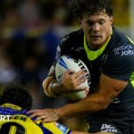 Denive Balmforth in action for Catalans Dragons against Warrington Wolves