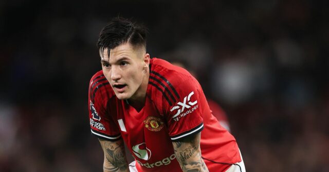 Benjamin Sesko počas zápasu Manchestru United