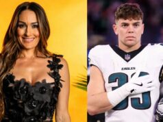 3 dni po tom, čo Nikki Bella navštívila šatňu Coopera DeJeana, hviezda WWE podáva ‚Kill Bill‘ vibrácie v skrátenej bunde a kožených nohaviciach pre ‚Raw on Monday‘ logo pochodového šialenstva