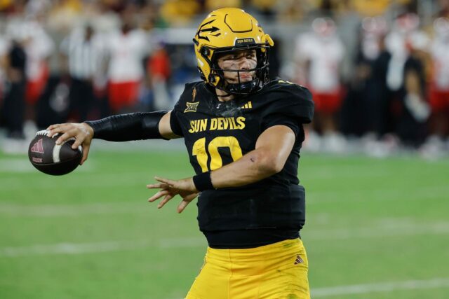 5 najlepších miest na pristátie pre Arizona State QB ft. logo pochodového šialenstva