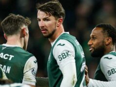 Ako môže dopadnúť Hibsova sezóna po „obrovskom víťazstve“? Stredopoliar Hibs Jamie McGrath a grafika zobrazujúca útočné štatistiky Hibsa v škótskej Premiership.