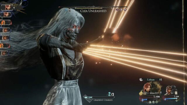 Ako poraziť Clea Unleashed v Clair Obscur Expedition 33: Stavby, Šéf Clea Unleashed (obrázok cez Sandfall, Boss Fight Database na YouTube)