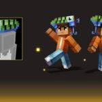 Choďte do šatne, aby ste dostali do rúk bezplatný doplnok Fishhook Hat v Minecraft Bedrock (Obrázok cez Sportskeeda Gaming || Mojang Studios)