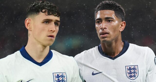 Phil Foden a Jude Bellingham v Anglicku trénujú