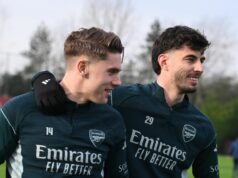 Arsenal potvrdil, že Kai Havertz posilnil zranenia, keďže sa splnilo želanie Mikela Artetu pred ďalším zápasom Kai Havertz je zobrazený na tréningu.