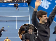 Aryna Sabalenka a Naomi Osaka majú za sebou fanúšika počas zápasu v divokej scéne MSG: „Stále si moja kráľovná“ Aryna Sabalenka si vybrala fanúšika, aby o ňu súťažil v exhibičnom tenisovom zápase proti Naomi Osaka počas Garden Cupu v Madison Square Garden. X / @TenisChannel