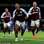 Ollie Watkins skóroval dvakrát pri návrate Aston Villy 2:1 nad Chelsea na Stamford Bridge.