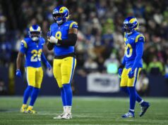 Atlanta Falcons vs. LA Rams predpokladaná štartovacia zostava a hĺbkový graf na 17. týždeň MNF logo pochodového šialenstva