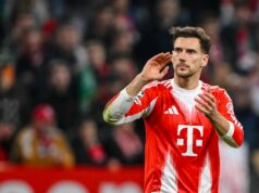 Atlético Madrid sa zameriava na hviezdu Bayernu Mníchov na prestup v roku 2026 Leon Goretzka v akcii za Nemecko.