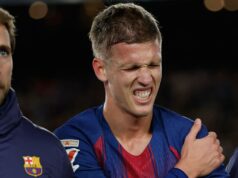 Barcelončan Dani Olmo po vykĺbení ramena na mesiac vypadol Barcelončan Dani Olmo po vykĺbení ramena na mesiac vypadol
