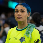 SAN JOSE, KALIFORNIA – 22. NOVEMBRA: Trinity Rodman #2 z Washington Spirit sa pozerá pred zápasom NWSL Championship medzi Washington Spirit a Gotham FC v PayPal Parku 22. novembra 2025 v San Jose v Kalifornii. (Foto od Erin Chang/ISI Photos/ISI Photos cez Getty Images)