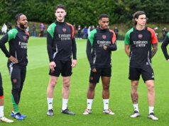 Bývalá hviezda Arsenalu, ktorú Gunners prepustili po zranení, je nočnou morou pre nový klub LONDÝN COLNEY, ANGLICKO – 30. SEPTEMBER: Takehiro Tomiyasu z Arsenalu počas fázy MD2 tréningu Ligy majstrov UEFA 2024/25 a tlačovej konferencie v Sobha Realty Training Center 30. septembra 2024 v londýnskom Colney v Anglicku. (Foto: Stuart MacFarlane/Arsenal FC cez Getty Images)