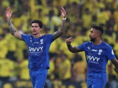 Bývalá hviezda Liverpoolu Darwin Nunez vymyslela plán úteku, keď sa objavila „ponuka“ na prestup Darwin Nunez oslavuje počas zápasu Saudi Pro League medzi Al Ittihad a Al Hilal.