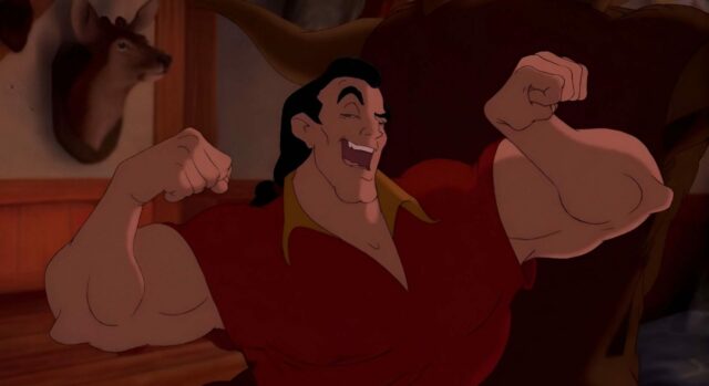 Disney dáva prednosť živému akčnému filmu Gaston s Dave Callahamom Postava Gastona z Krásky a zvieraťa (obrázok cez YouTube/Disney UK)