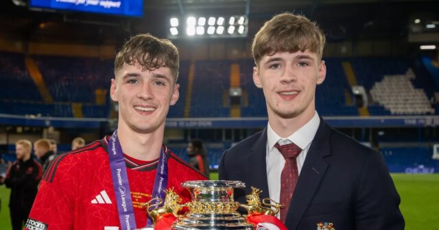 Jack Fletcher a Tyler Fletcher s hráčmi do 18 rokov z Man Utd v roku 2024