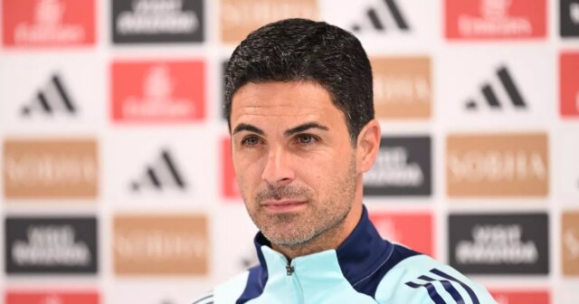 Arsenal manager Mikel Arteta attends a press confernece before clash with Brentford