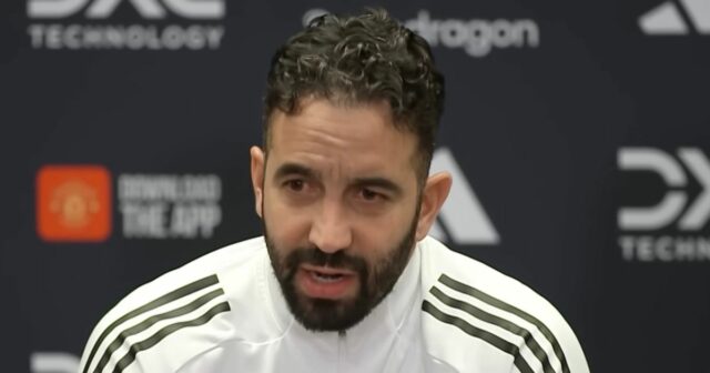 WOLVERHAMPTON, ANGLICKO – 8. DECEMBRA: Ruben Amorim Manažér Manchestru United počas zápasu Premier League medzi Wolverhampton Wanderers a Manchester United v Molineux 8. decembra 2025 v anglickom Wolverhamptone. (Foto od Crystal Pix/MB Media/Getty Images)