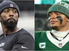 Fanúšikovia NFL reagujú tak, že Justin Fields a Tyrod Taylor vynechali tréning pred zápasom Week 15 Jets vs Jaguars logo pochodového šialenstva