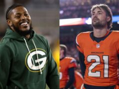 Fanúšikovia NFL zaútočili na úradníkov kvôli spornému hovoru PI, ktorý viedol k zápasu Josh Jacobs TD vs. Broncos logo pochodového šialenstva