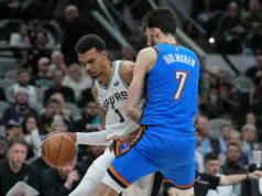 Fanúšikovia vybuchli, keď Victor Wembanyama dôrazne zastavil rivalitu s Chetom Holmgrenom logo pochodového šialenstva