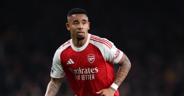 Gabriel Jesus z Arsenalu počas zápasu Premier League medzi Arsenalom a Wolverhampton Wanderers na Emirates Stadium 13. decembra 2025 v Londýne v Anglicku