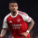 Gabriel Jesus z Arsenalu počas zápasu Premier League proti Wolverhamptonu Wanderers