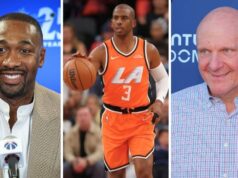 Gilbert Arenas slzy do Steva Ballmera ako Clippers hádzať Chrisa Paula pod autobus so šokujúcim prepustením logo pochodového šialenstva