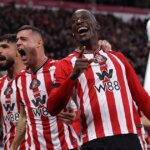 Nordi Mukiele oslavuje gól tímov počas zápasu Premier League medzi Sunderlandom a Newcastlom United na Stadium of Light.
