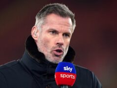 Jamie Carragher vyniesol verdikt Mohamedovi Salahovi a mieril uštipačným úderom Svetového pohára Ria Ferdinanda Jamie Carragher hovorí do mikrofónu