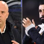 LEEDS, ANGLICKO – 6. DECEMBER: Mohamed Salah a Alexander Isak z Liverpoolu na lavičke počas zápasu Premier League medzi Leeds United a Liverpoolom na Elland Road 6. decembra 2025 v anglickom Leedse. (Foto: Robbie Jay Barratt - AMA/Getty Images)